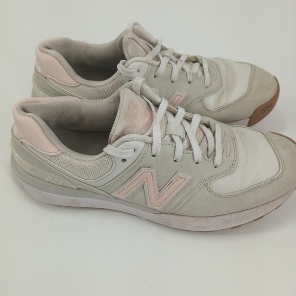 New Balance Shoes - New Balance 574 Sport Bone White Pink Suede Sneakers WG574SD Womens Size 8